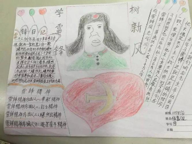 学雷锋故事树文明新风手抄报