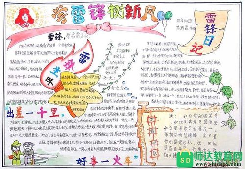 学习雷锋事迹手抄报素材图片模板简单又漂亮