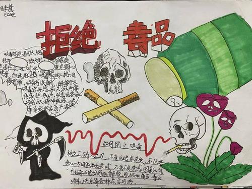 校园动态珍爱生命远离毒品天元小学禁毒手抄报优秀作品展示