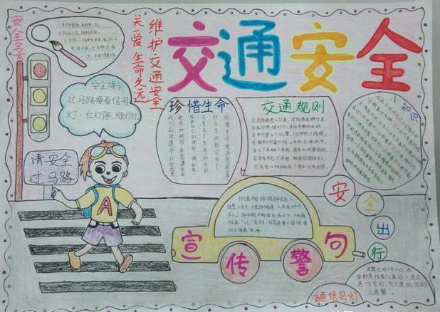 疫情防控及交通安全手抄报 交通安全手抄报-蒲城教育文学网