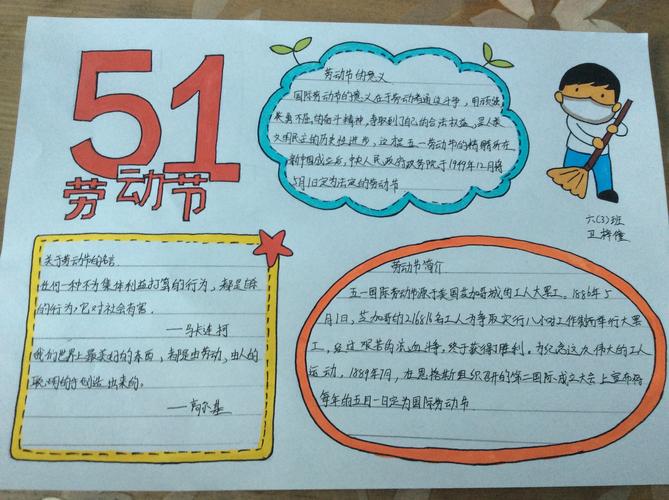城区二小六年级向劳动者致敬手抄报展示