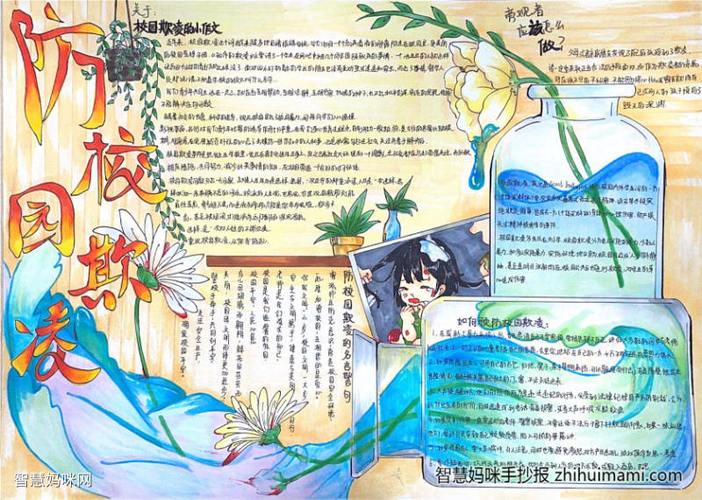 防校园欺凌手抄报绘画一等奖7张