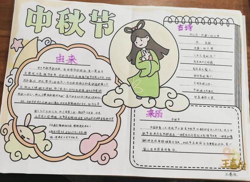 中秋小报有特色六年一班学生的手抄报