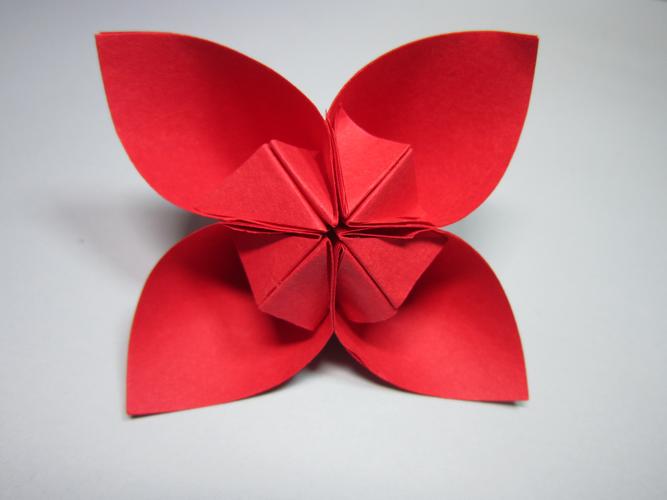 儿童手工折纸花朵简单漂亮的四瓣花折法diy手工制作
